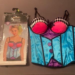 Storybook Alice in Wonderland Mad Hatter Corset size Small/Medium.